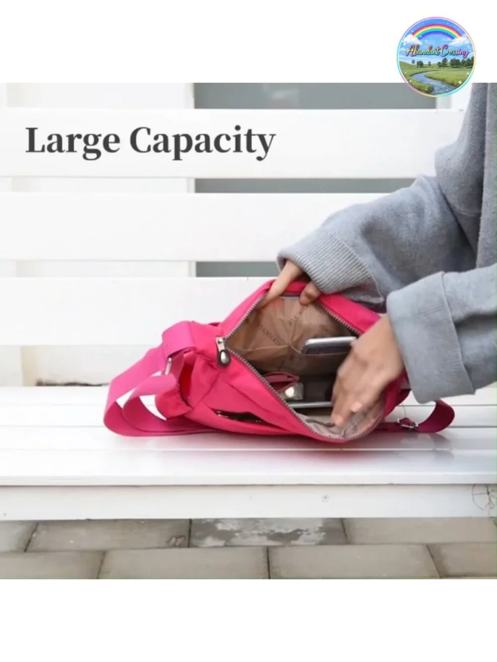 Nylon Crossbody Bag Waterproof Multi Pocket Shoulder Purse Lightweight Travel